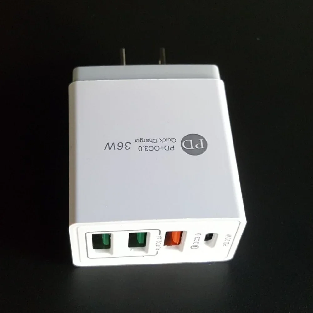 4 Port Fast PD Wall Charger Type C Port and USB A Ports QC 3.0 Quick Charge